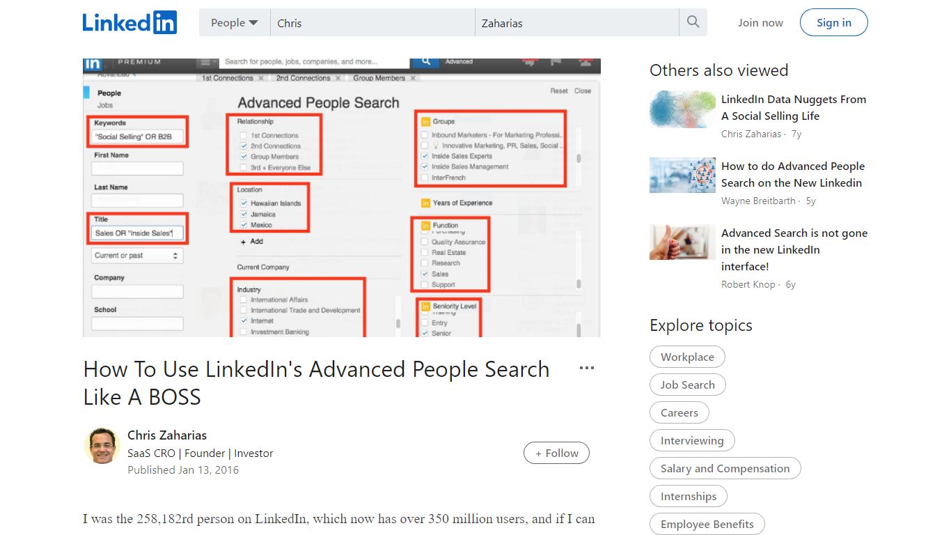 How To Use LinkedIn&#39;s Advanced People Search Like A BOSS