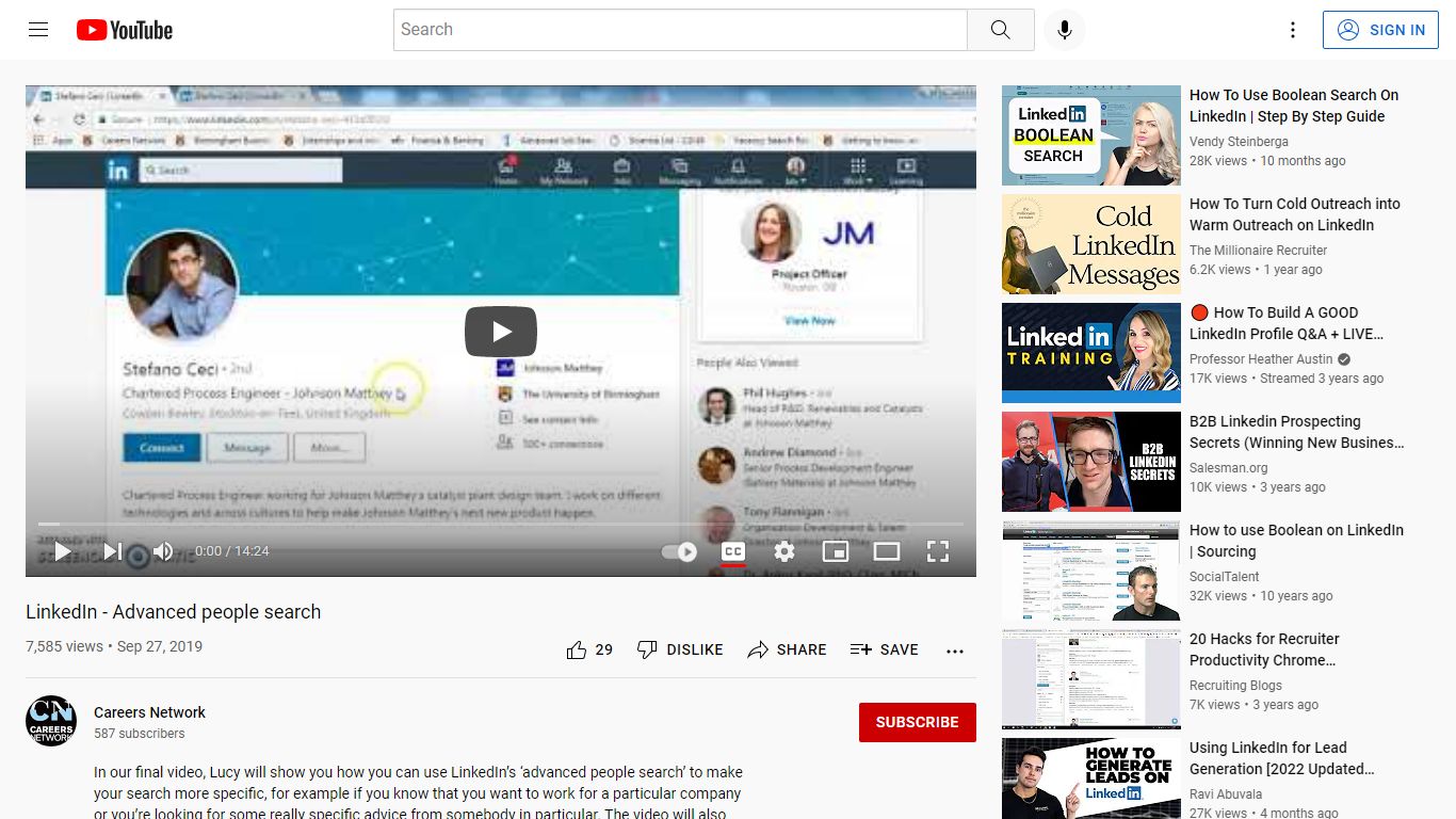 LinkedIn - Advanced people search - YouTube